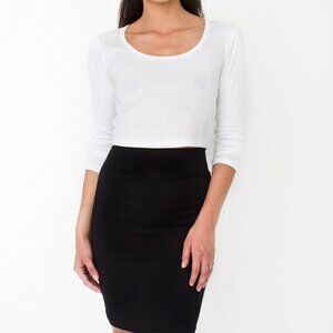 American Apparel Stretchy Cotton Pencil Skirt - Size M - Black